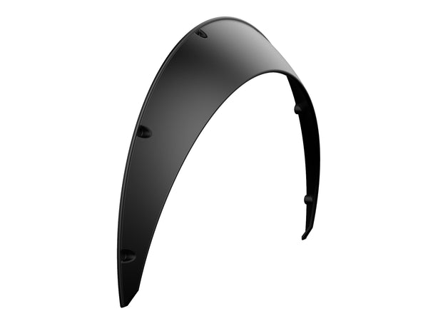 Clinched Classic 9cm (3.5") universal fender flare, single flare, three-quarter view