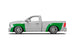 Clinched widebody kit on 2009-2018 Ram 1500 4th Gen, left side profile view render