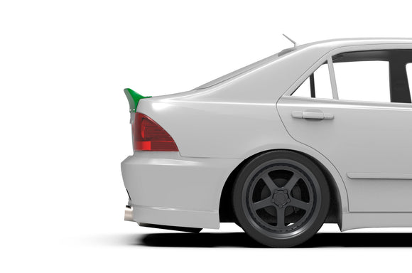 Clinched ducktail spoiler on Lexus IS300 / Toyota Altezza XE10, side view render