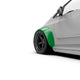 Clinched Muscle 15cm (5.9") universal fender flare on a car, three-quarter view render
