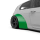 Clinched Slider 12cm (4.7") universal fender flare on a car, three-quarter view render